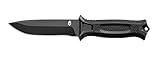 Gerber Messer mit glatter Klinge und Holster, Klingenlänge: 12,2 cm, Strongarm Fixed Blade Survival Knife, Schwarz, 31-003654