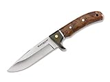 BÖKER Magnum® Elk Hunter scharfes Fahrtenmesser - feststehendes Messer mit Parierelement - Robustes Jagdmesser mit Leder-Scheid