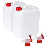 Höfer Chemie 2 x 10 L Leere Kunststoff Wasserkanister Set für Camping & Freizeit, BPA-frei, lebensmittelgeeig