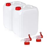 Höfer Chemie 2 x 10 L Leere Kunststoff Wasserkanister Set für Camping & Freizeit, BPA-frei, lebensmittelgeeig