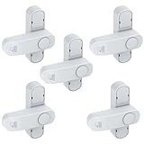BASI | Fenstersicherung 5er Set | Weiß Braun | Zusatzsicherung für einflügelige Fenster Fenstertüren | verriegelbar mit Druckknopf | Schwenkriegel | Einbruchschutz | Farbe Weiß | 5 Stüc