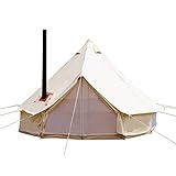 Sport Tent-Sport Tent wasserdichte Campingzelt Familienzelt Baumwolle Tipi Zelt mit Herdheber/Lochrohrentlüftung Indiana Zelt 5M Bell Tent Teepee Pyramidenzelt, 5M