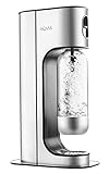 Aqvia Exclusive Wassersprudler mit Gehäuse aus poliertem Edelstahl, inkl. 2x PET-Flaschen (1x Edelstahl, 1x Schwarz)