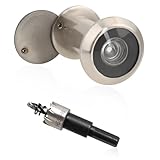 Türspion mit Sichtschutz 200° Weitwinkel Optische Glaslinsen Bohrloch Ø 16mm Spion mit Bohrer Einstellbare Länge Türspion für 35-60mm Dicke Tür