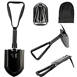 Klappspaten 58cm,Klappbarer Schneeschieber, 50# Klappspaten Camping Hochfester Extra Stabiler Schaufel Aus Kohlenstoffstahl Mit Tragetasche, FÜR Outdoor-Wandern Jagen Car Emergency Gifts for M