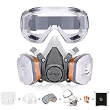 AirGearPro G-500 Atemschutzmaske mit A1P2 Filter, Gasmaske Staubfilter und Schutzbrille, Staubmaske für Lackieren, Arbeiten, Schleifen, Feinstaub