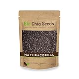 Naturacereal Bio Chia Samen 1kg – reine Qualität aus Paraguay – Vegan, glutenfrei, ballaststoffreich – Reich an Omega-3 & pflanzlichem Protein – Superfood für Smoothie, Müsli & Bac
