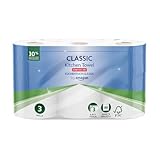 by Amazon Klassisch Küchenrolle, 3-lagig, Stark und Saugfähig, 3 Rollen (3 Rollen, 1-er Pack), 80 Blätter pro Rolle, FSC-zertifizier