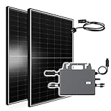 Balkonkraftwerk 1170W Solaranlage Komplettset mit 800W Tsun Micro Wechselrichter WiFi, 2X 450W Bifazial Solarmodule Black Frame für Haus Dach Terrasse Garten PV Anlag