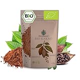 Rohkakao 500 g BIO ohne Zusatzstoffe | Stark entöltes Kakao-Pulver ohne Zucker | Bio Kakaopulver | Backkakao ohne Zucker in nachhaltiger Aromaverpackung | Rohkakao