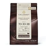 CALLEBAUT Receipe No. 70-30-38 - Kuvertüre Callets, Zartbitterschokolade, 70,5% Kakao, 2,5 kg - 1er Pac