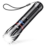 Blukar LED Taschenlampe Aufladbar, 2000 Lumen Extrem Helle Zoombares Taschenlampen mit 5 Lichtmodi und Langer Betriebsdauer, IPX6 Wasserdichte Handlampe für Camping, Wandern, Angeln, Outdoor, Notfä
