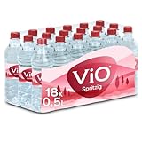 ViO Wasser Spritzig - Natürliches Mineralwasser mit Kohlensäure - mit weichem Geschmack - Sprudelwasser in umweltfreundlichen, 100 % recycelbaren Einweg Flaschen (18 x 500 ml)