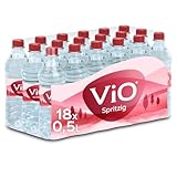 ViO Wasser Spritzig - Natürliches Mineralwasser mit Kohlensäure - mit weichem Geschmack - Sprudelwasser in umweltfreundlichen, 100 % recycelbaren Einweg Flaschen (18 x 500 ml)