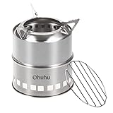 Hobo Kocher Camping Outdoor Ofen, holzofen stove aus Edelstahl mit Tragetasche für BBQ Picknick Wandern Reis