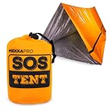 MEKKAPRO Notfallzelt mit Signalpfeife - Survival Ausrüstung für 2 Personen - Wasserdichtes Notzelt S