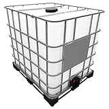 REKUBIK 1000l IBC Container Rebottled »Food« auf Stahlpalette (Neuwertig) Armaturgröße S60x6 Grobgewinde, Größe DN 150