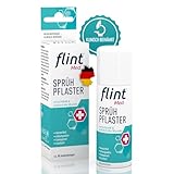 flint Med Sprühpflaster – Verschließt und schützt die Wunde, wasserfest, atmungsaktiv, elastisch und transparent, Pflasterspray klinisch bewährt, bis zu 80 Anwendungen, 50 m