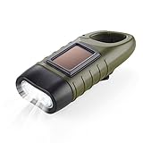 Dynamo Taschenlampe Handkurbel & Solar Notfall-Taschenlampe mit Karabiner Clip für Outdoor Camping Klettern Wander