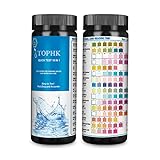 TOPHK Wassertester Trinkwasser, Upgrade 16 IN 1 Wasserteststreifen Trinkwasser mit 100 Stück Teststreifen für runnen und Leitungs Wasserqualitätstest zu erkennen pH, Wasserhärte,Blei, Nitrat,Brom