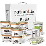 ration1 5 Tage Notvorrat Basis, Notfallnahrung, Lebensmittel Notration Konserven Fertiggerichte & Dosenbrot & Energieriegel lange haltbar, Notnahrung & Notfall Ausrüstung Katastrophenschutz