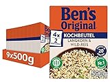 Ben's Original Langkorn & Wildreis, 20 Minuten Kochbeutel, 9 Packungen (9 x 500g)