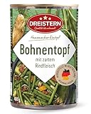 DREISTERN Bohnentopf 400g I Mit zartem Rindfleisch & Gemüse I Herzhafter Eintopf in recyclebarer Konservendose I Lange Haltbarkeit dank natürlicher Konservierung I Hausmacher Qualitä