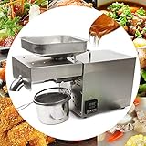 Edelstahl ÖLpresse ÖLmüHle Expeller Extraktion Maschine ÖL Automatische OIL Press Automatischer Maschinenpresser Kommerziell für größten Teil des Ölgehalts von mehr als 25% der Ölpflanzen 220V 610W