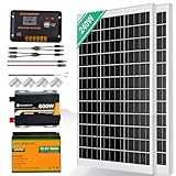 ECO-WORTHY 240W Solaranlage Komplettset Inselanlage netzunabhängiges Kit für Wohnmobil : 2 Stücke 120W Solarmodul + 30A Laderegler + 1 Stücke 50Ah Lithiumbatterie + 600W Sinuswechselrichter