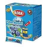 KOZA Blaubeere Instant Getränkepulver Stick einzeln Verpackt 50er Pack | Pulver für Heiß oder Kalt Getränk | Türkischer Tee | Ice Tea Pulver | Eistee | Früchtetee | Cay | Teepulver