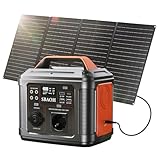 Tragbare Powerstation mit 60W Solarpanel, SBAOH 296Wh Solargenerator mit 300W Ausgang, Mobile Stromversorgung für Garten Reise Camping Wohnmobil No