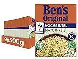 Ben's Original Natur Reis, 10 Minuten Kochbeutel, 9 Packungen (9 x 500g)