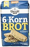 Bauckhof 6-Korn-Brot Vollkorn Demeter, 6er Pack (6 x 500 g)