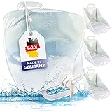 Wasserkanister 20L Trinkwasser (4x 20L) faltbar - Made in Germany - Blackout Notfallausrüstung - Notfall Ausrüstung - Kanister inkl. Verschluss & Wasserhah