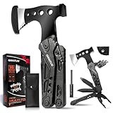 Geschenke für Männer 16IN1 Multitool Camping Zubehör Geschenk Vatertag Männergeschenke Survival Gadgets mit Axt Hammer Zange Säge Schraubendreher Flaschenöffner Pfeife Geburtstagsgesch