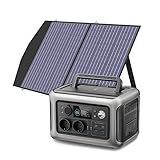 ALLPOWERS Solargenerator R600, 299WH LiFePO4 Batterie, 2x 600W (1200W Spitze) AC Ausgang Tragbare Powerstation mit 100W Solarpanel, Mobile Stromversorgung für Garten Reise Camping Wohnmobil No