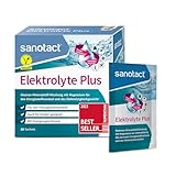 sanotact Elektrolyte Plus (20 Beutel) • Elektrolyt Pulver für Flüssigkeitshaushalt • Kalium & Magnesium für Elektrolytgleichgewicht • 100% Vegan • Recovery Drink • Mit Orangengeschmac