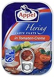 Appel Appel Heringsfilets in Tomaten-Creme, Konserven, Fisch in Tomatencreme, 12er Pack (1 x 100 g)