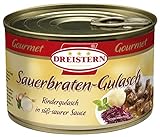 DREISTERN Sauerbraten Gulasch - leckeres Gulasch in der praktischen recycelbaren Konserve, 400 gramm