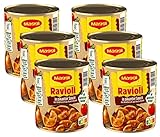 MAGGI Ravioli in pikanter Sauce, Teigtaschen mit Fleisch-Füllung, leckeres Fertiggericht für Topf & Mikrowelle, 6er Pack (6 x 800g)