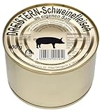 DREISTERN Schweinefleisch im eigenen Saft 400g I Mit Schweineschwarte I Herzhafte Spezialität in recyclebarer Goldlackdose I Lange Haltbarkeit dank natürlicher Konservierung I Hausmacher Qualitä