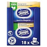 Tempo Toilettenpapier feucht Tempo Sanft Pflegend Trio-Pack (18 (6 x 3) Packungen x je 42 Blatt), Großpackung, 1 kg