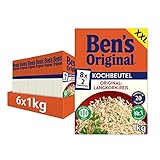 Ben's Original Original-Langkorn-Reis, 20-Minuten Kochbeutel, 6 Packungen (6 x 1kg)