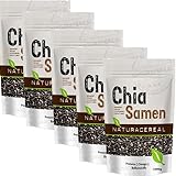 NATURACEREAL Premium Chia Samen 5x 1 kg. - | Vegan, naturbelassen und ohne Gentechnik | In Deutschland geprüfte Qualität | Proteine, Omega 3 und Ballaststoffe |