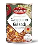 DREISTERN Szegediner Gulasch 400g I Mit Kartoffeln & Sauerkraut I Herzhaftes Fertiggericht in recyclebarer Konservendose I Lange Haltbarkeit dank natürlicher Konservierung I Hausmacher Qualitä