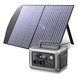 ALLPOWERS Solargenerator R600, 299WH LiFePO4 Batterie, 2x 600W (1200W Spitze) AC Ausgang Tragbare Powerstation mit 100W Solarpanel, Mobile Stromversorgung für Garten Reise Camping Wohnmobil No