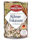 DREISTERN Hühnerfrikassee 400g I Mit zartem Gemüse I Herzhaftes Fertiggericht in recyclebarer Konservendose I Lange Haltbarkeit dank natürlicher Konservierung I Hausmacher Qualitä