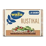 Wasa Knäckebrot Rustikal – Knuspriges, herzhaftes Knäckebrot – 12er Pack (12 x 275g)